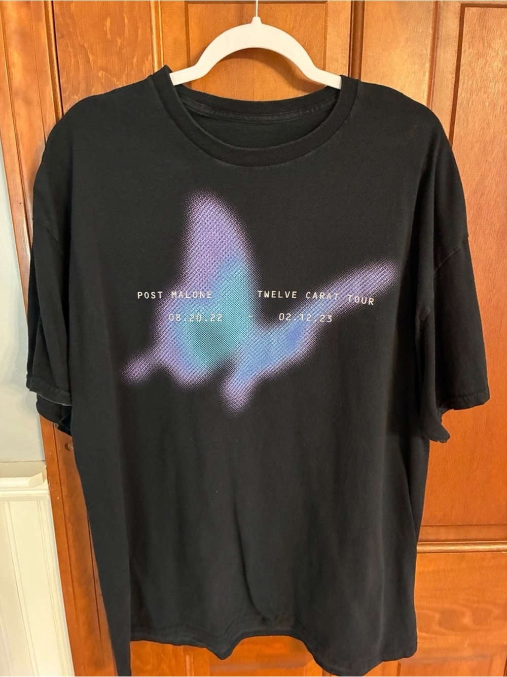 Post Malone Twelve Carat Tour Butterfly Black Concert T Shirt